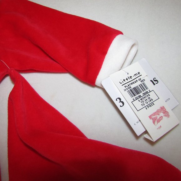 Little Me Santa Suit and Hat Sz 3 mos - Picture 4 of 11